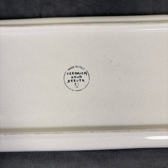 Nova Deruta Hand Painted Ceramic Serving Tray Italian Pottery 11"x5 1/2'' - Picture 7 of 8